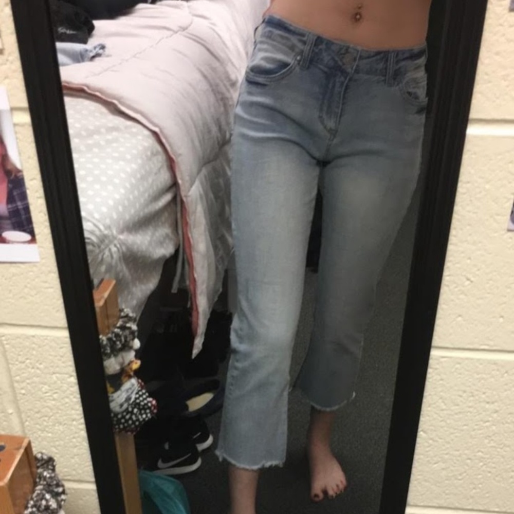 Celebrity Pink Flare Cropped Jeans